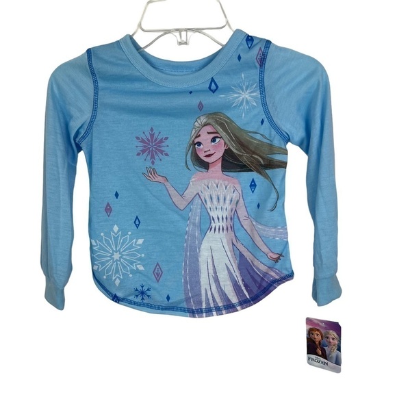 NWT DISNEY Frozen Girl’s 2-Pc Pajamas Sz 4/5 Multi Colors Long Sleeves/Bottoms - Picture 2 of 12